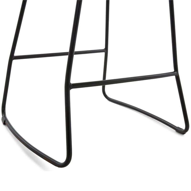 Home Square Metal and Wood Counter Stool in Light Beige - Set of 2