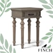 Home Square 1 Drawer Wood Side Table in Gray Finish - Set of 2
