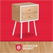 Home Square Modern 2 Drawer Side Table in Oak and White - Set of 2