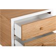 Home Square Modern 2 Drawer Side Table in Oak and White - Set of 2