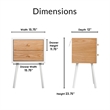 Home Square Modern 2 Drawer Side Table in Oak and White - Set of 2