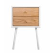 Home Square Modern 2 Drawer Side Table in Oak and White - Set of 2