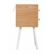 Home Square Modern 2 Drawer Side Table in Oak and White - Set of 2