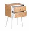 Home Square Modern 2 Drawer Side Table in Oak and White - Set of 2