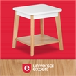 Home Square Modern Square Side Table in Oak and White - Set of 2