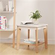 Home Square Modern Square Side Table in Oak and White - Set of 2