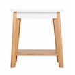 Home Square Modern Square Side Table in Oak and White - Set of 2