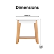 Home Square Modern Square Side Table in Oak and White - Set of 2