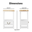 Home Square Traditional Tapered Wood End Table in White - Set of 2