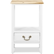 Home Square Traditional Tapered Wood End Table in White - Set of 2