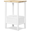 Home Square Traditional Tapered Wood End Table in White - Set of 2