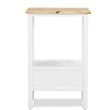 Home Square Traditional Tapered Wood End Table in White - Set of 2