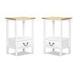 Home Square Traditional Tapered Wood End Table in White - Set of 2