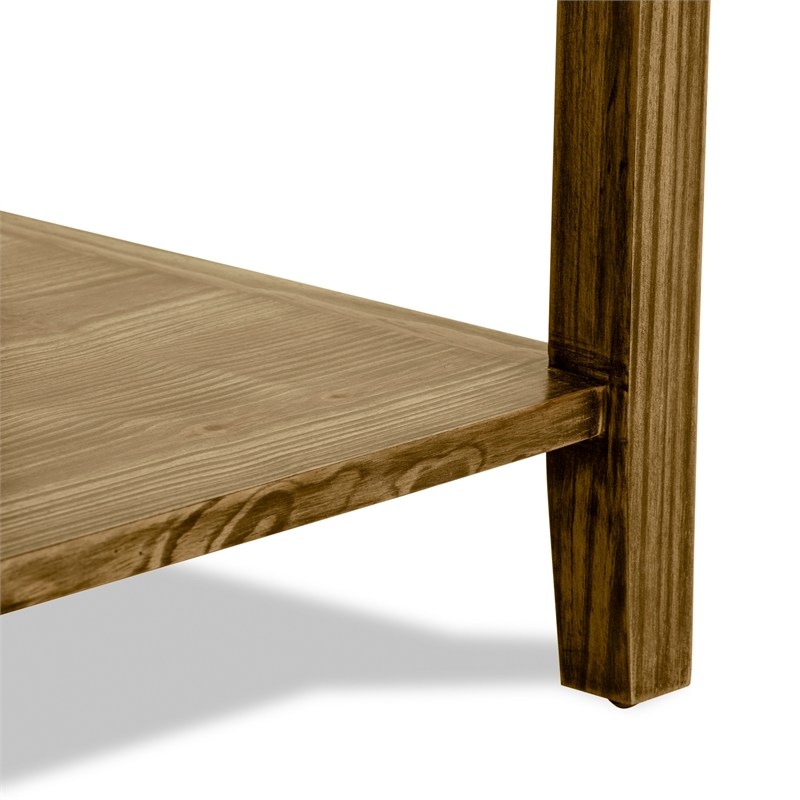 Home Square Traditional Wood End Table in Dark Brown Finish - Set of 2