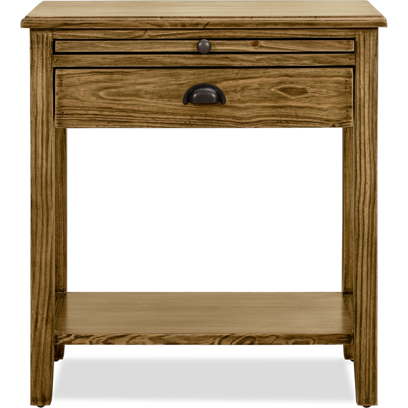 Home Square Traditional Wood End Table in Dark Brown Finish - Set of 2