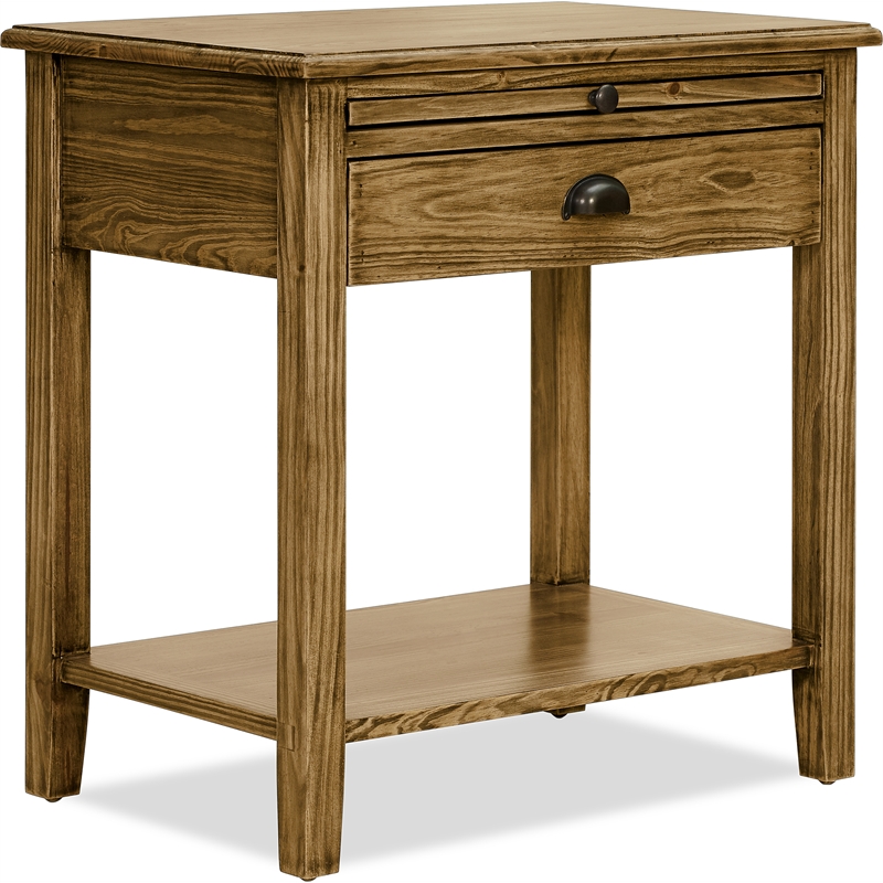 Home Square Traditional Wood End Table in Dark Brown Finish - Set of 2