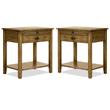 Home Square Traditional Wood End Table in Dark Brown Finish - Set of 2