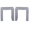 Home Square Aluminum Frame End Table in Gray Finish - Set of 2