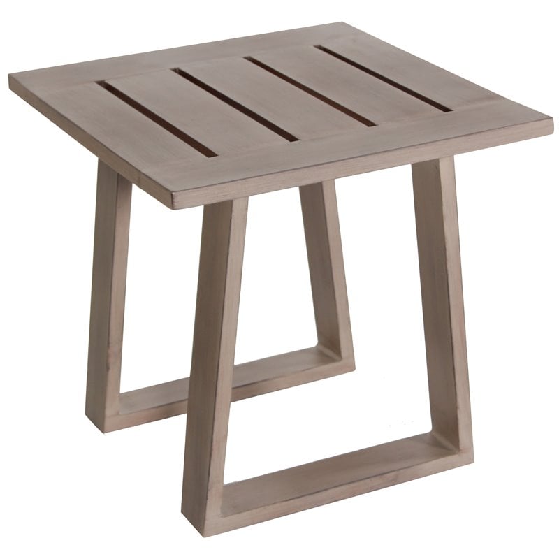 Home Square Aluminum Frame End Table in Handpainted Taupe - Set of 2