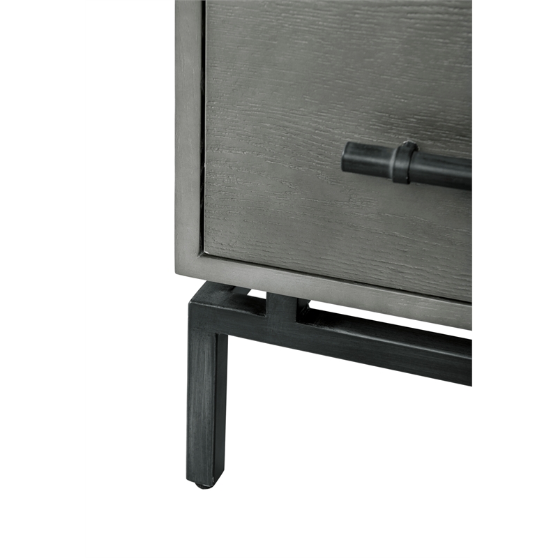 Home Square Ascher Bedside Table in Nantucket Gray - Set of 2
