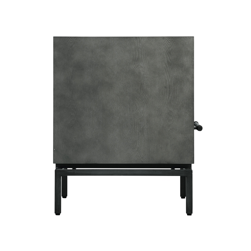 Home Square Ascher Bedside Table in Nantucket Gray - Set of 2