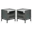 Home Square Ascher Bedside Table in Nantucket Gray - Set of 2