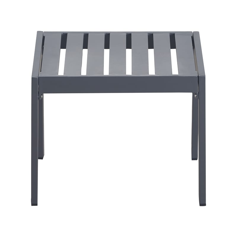 Home Square Outdoor Side Table in Gray Gunmetal Finish - Set of 2