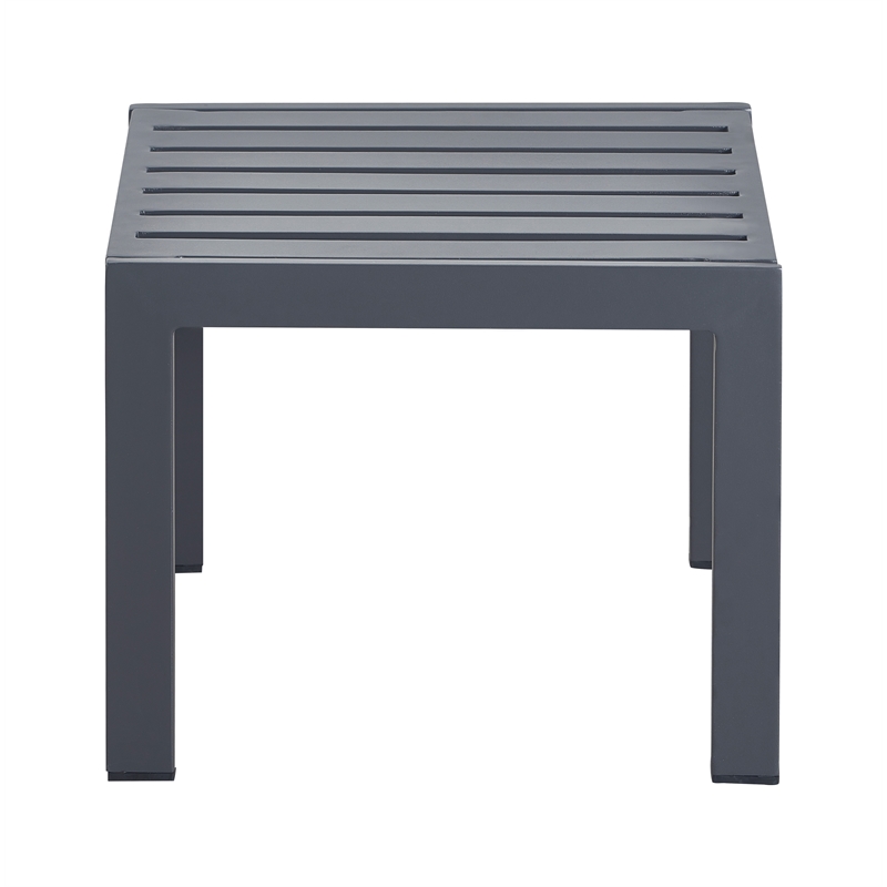 Home Square Outdoor Side Table in Gray Gunmetal Finish - Set of 2