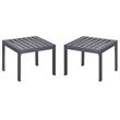 Home Square Outdoor Side Table in Gray Gunmetal Finish - Set of 2