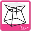 Home Square Tall Marble Side Table in Black Finish - Set of 2
