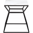 Home Square Tall Marble Side Table in Black Finish - Set of 2