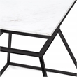 Home Square Tall Marble Side Table in Black Finish - Set of 2