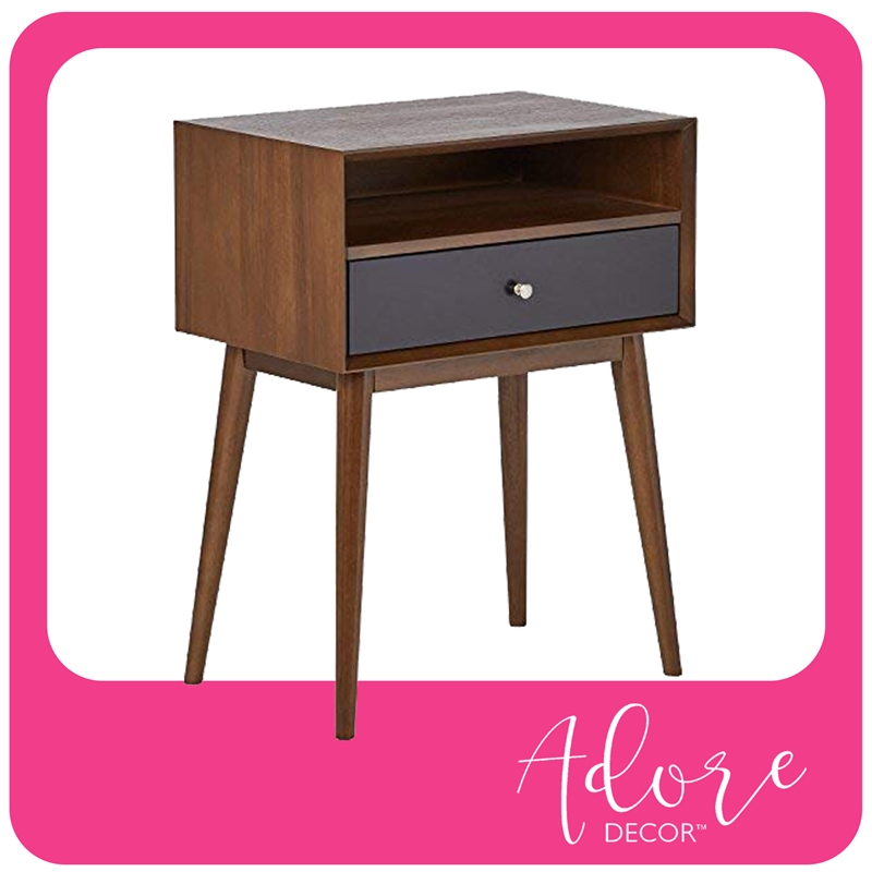 Home Square Classic Veneer Side Table in Brown Finish - Set of 2