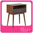 Home Square Classic Veneer Side Table in Brown Finish - Set of 2