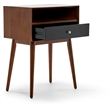 Home Square Classic Veneer Side Table in Brown Finish - Set of 2