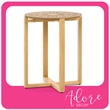 Home Square Wood End Table with Cross Style Base in Natural - Set of 2