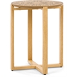 Home Square Wood End Table with Cross Style Base in Natural - Set of 2