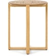 Home Square Wood End Table with Cross Style Base in Natural - Set of 2