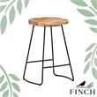 Home Square Metal and Wood Counter Stool in Light Beige - Set of 3