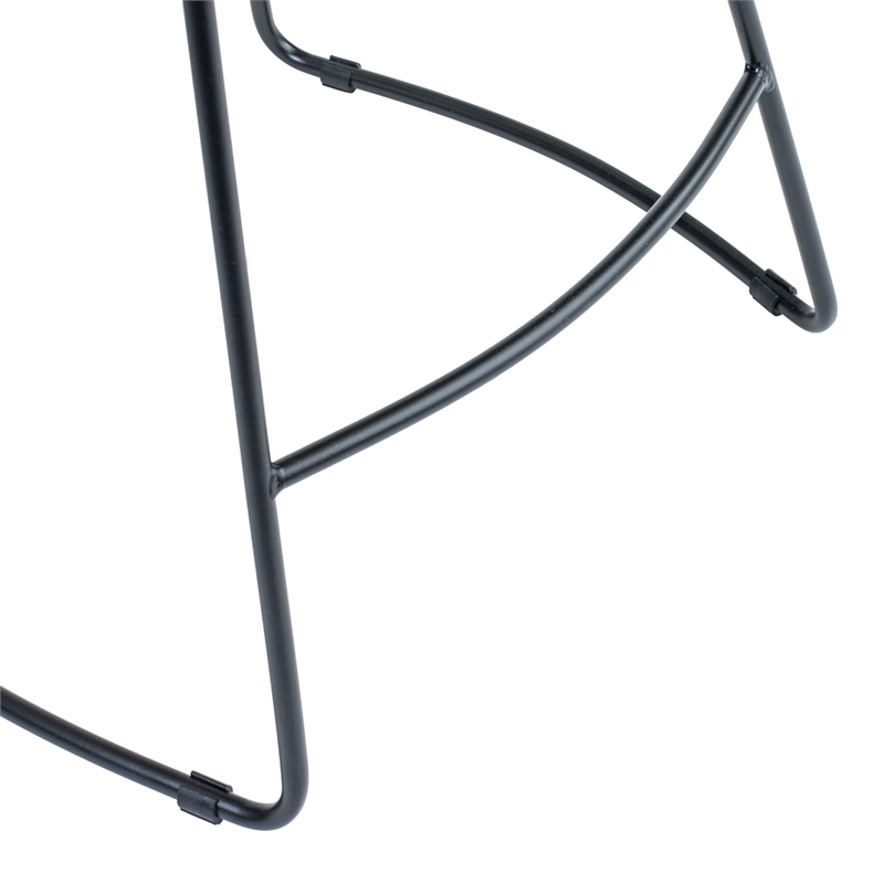 Home Square Metal and Wood Counter Stool in Light Beige - Set of 3