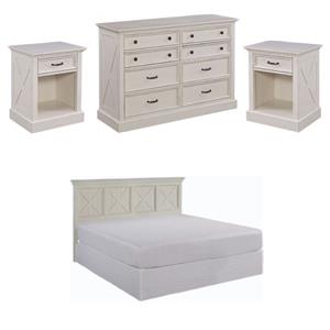 home square 4-piece set with 2 nightstands & dresser & king headboard