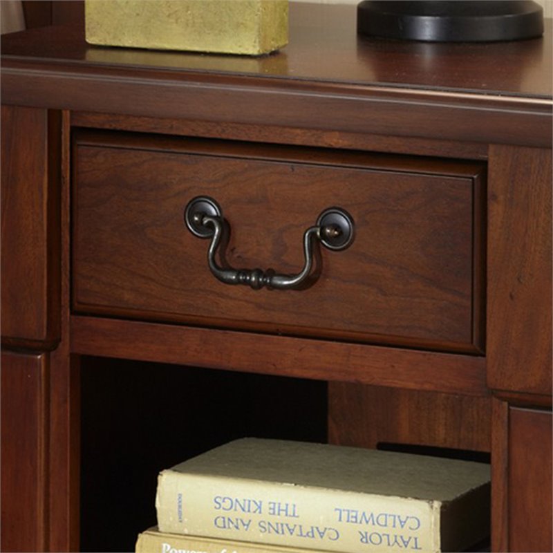 Home Square 1 Drawer Rustic Wood Nightstand in Brown Finish - Set of 2