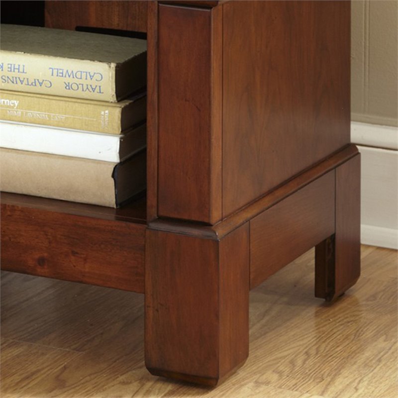Home Square 1 Drawer Rustic Wood Nightstand in Brown Finish - Set of 2