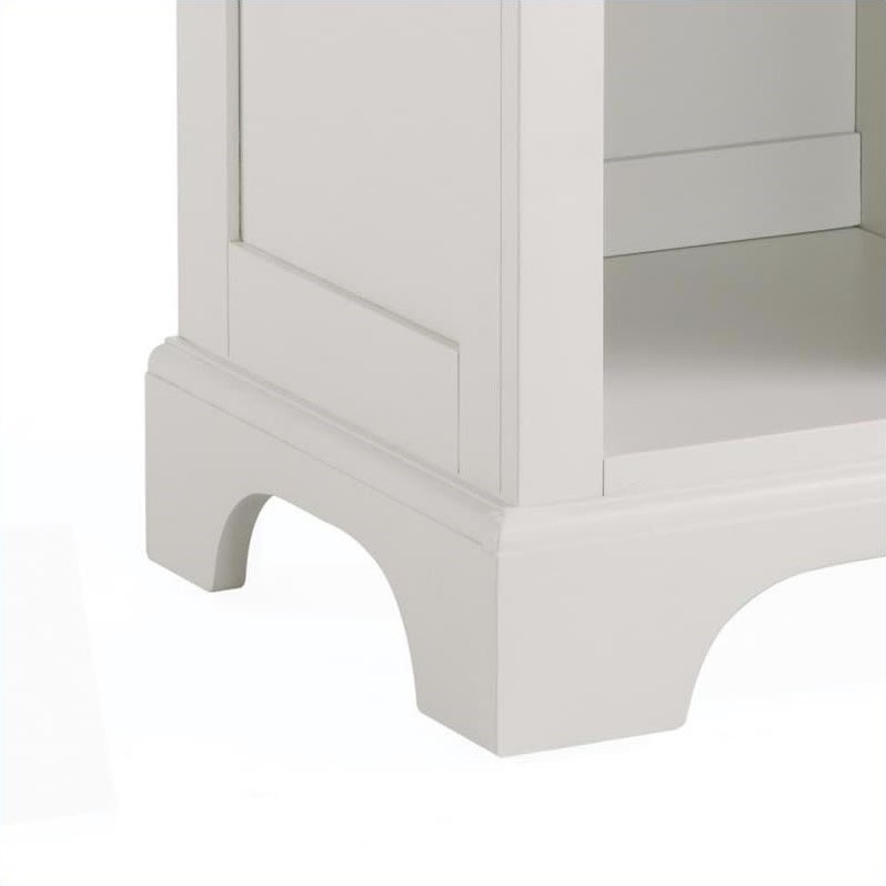 Home Square 1 Drawer Wood Nightstand in Off-White Finish - Set of 2
