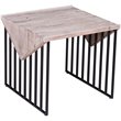 Home Square Small Wood Top & Metal Base End Table in Natural Gray - Set of 2