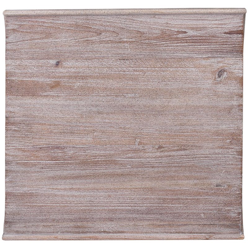 Home Square Small Wood Top & Metal Base End Table in Natural Gray - Set of 2