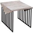 Home Square Large Wood Top & Metal Base End Table in Natural Gray - Set of 2