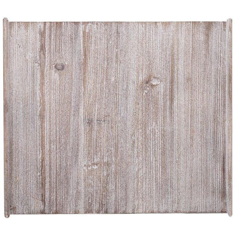 Home Square Large Wood Top & Metal Base End Table in Natural Gray - Set of 2