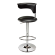 Home Square Adjustable Faux Leather Bar Stool in Black - Set of 3