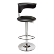 Home Square Adjustable Faux Leather Bar Stool in Black - Set of 3